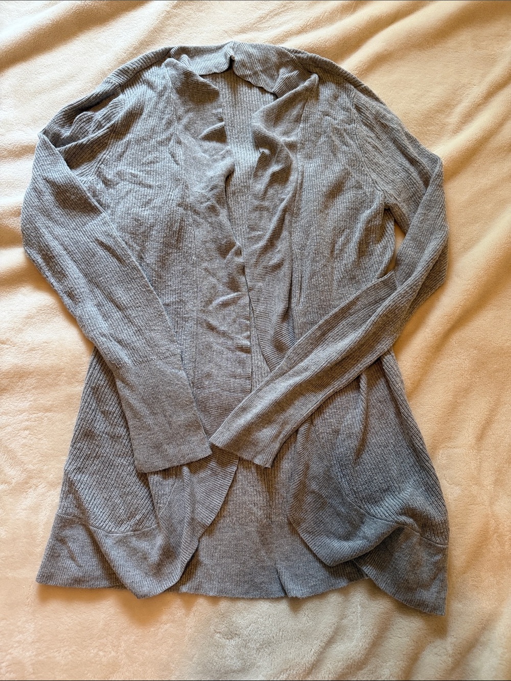 a new day Gray Open-Front Ribbed Women's Cardigan